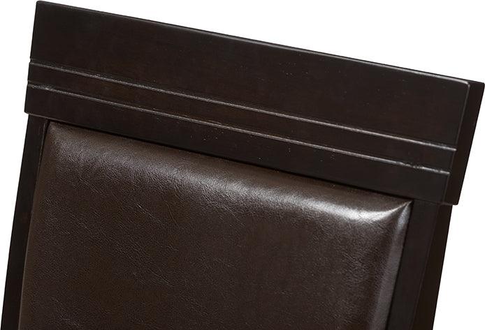 Wholesale Interiors Dining Chairs - Thea Modern and Contemporary Dark Brown Faux Leather Upholstered Dining Chair (Set of