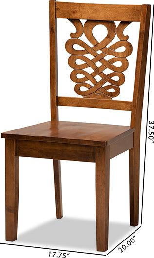 Wholesale Interiors Dining Chairs - Gervais Walnut Brown Finished Wood 2-Piece Dining Chair Set