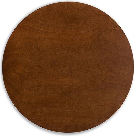 Wholesale Interiors Dining Sets - Rika Light Grey Fabric Upholstered and Walnut Brown Finished Wood 5-Piece Dining Set