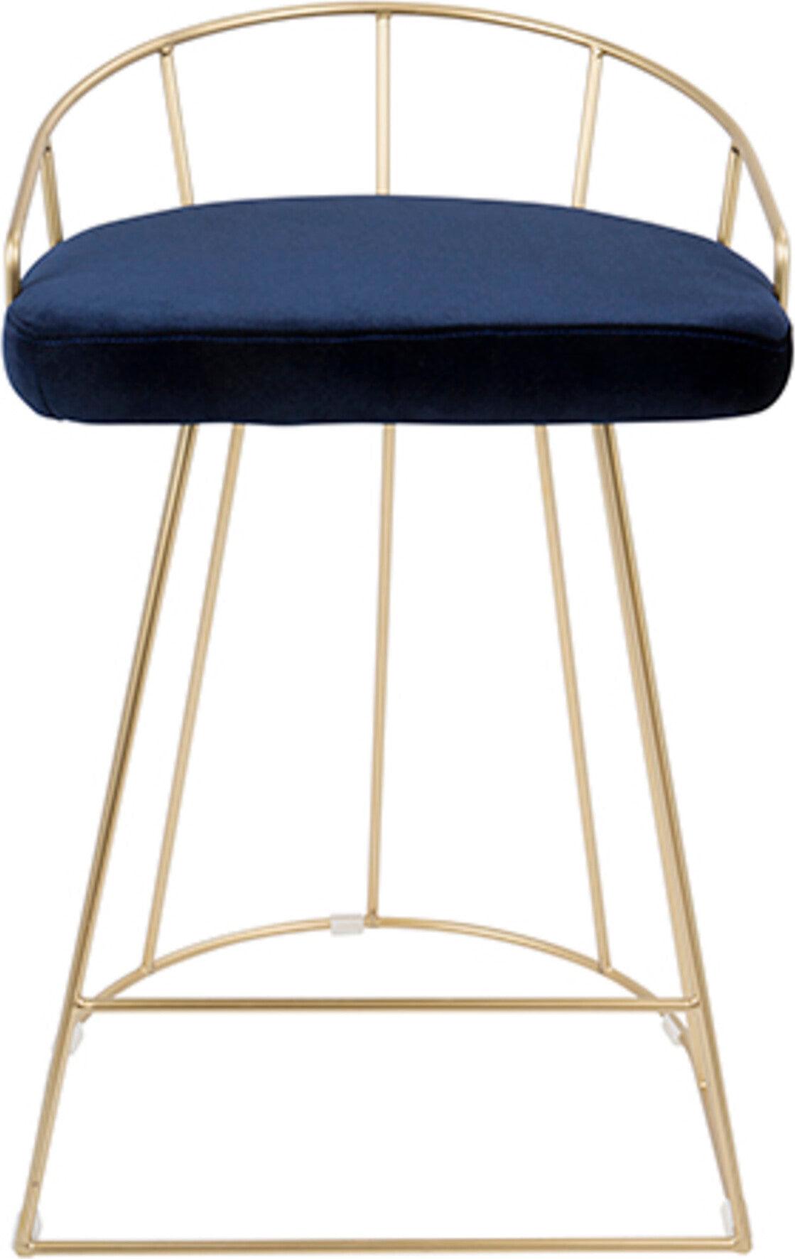 Lumisource Barstools - Canary Counter Stool Gold & Blue (Set of 2)