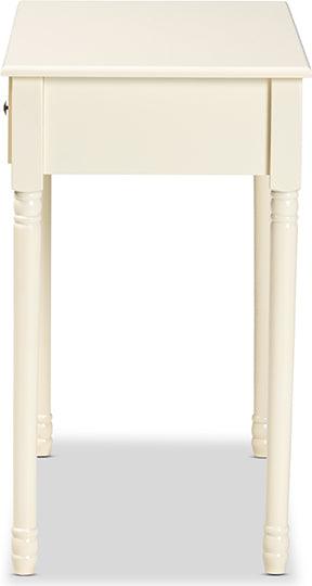 Wholesale Interiors Consoles - Mahler Classic and Traditional White Finished Wood 1-Drawer Console Table