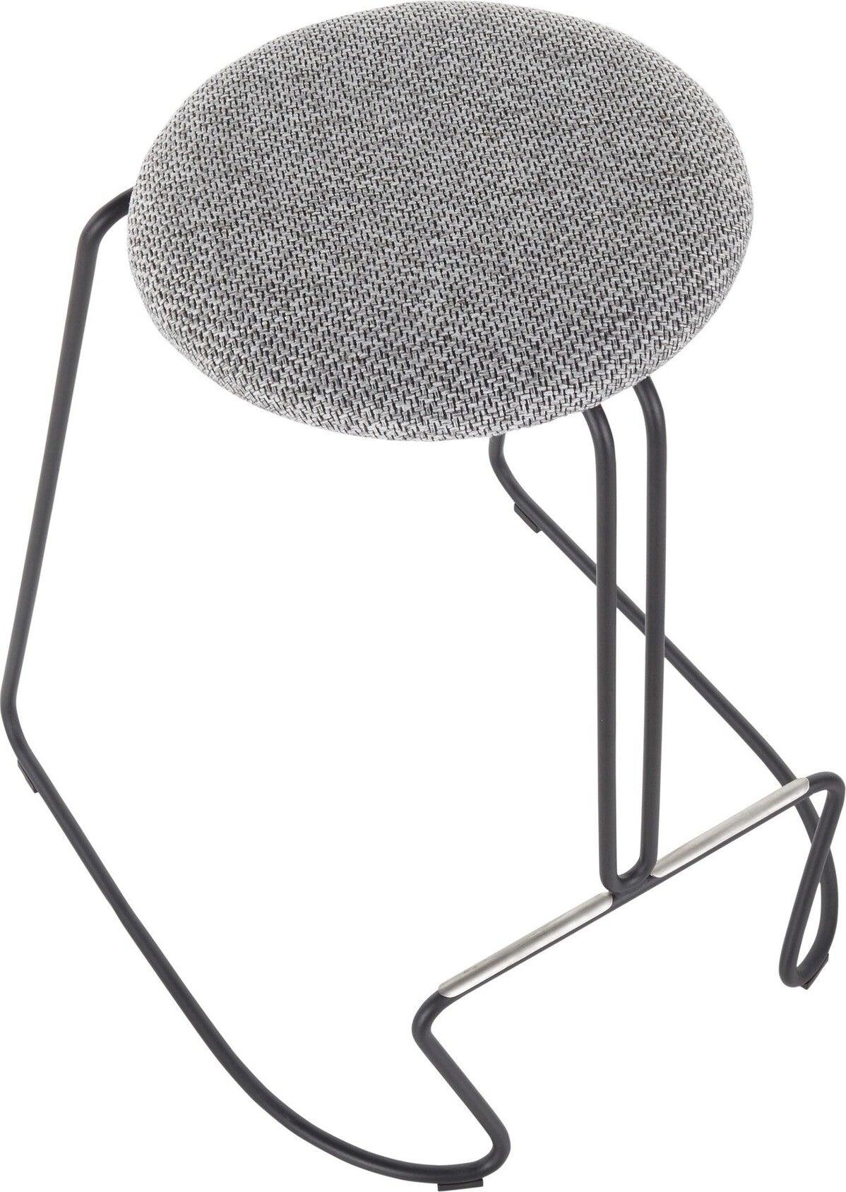 Lumisource Barstools - Finn Counter Stool (Set of 2) Black Steel & Charcoal