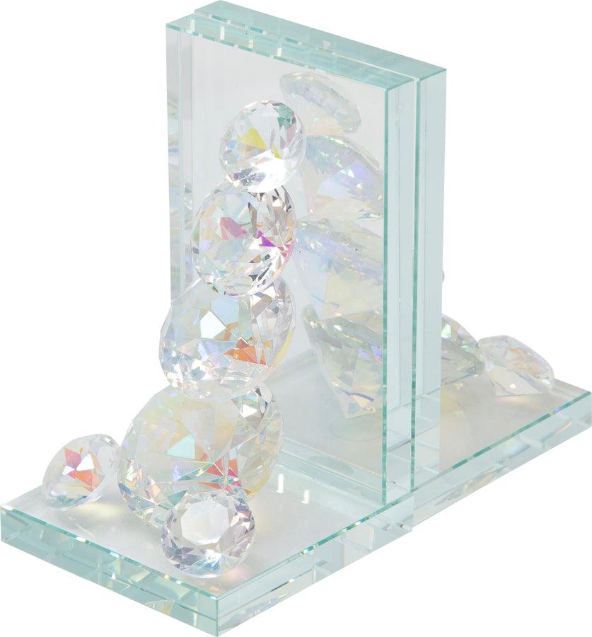 Sagebrook Home Bookends - Crystal Diamond Bookends Rainbow ( Set Of 2 )