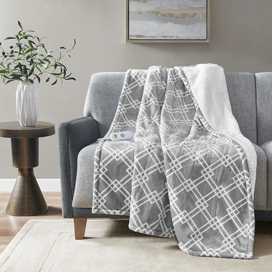 Olliix.com Heated Blankets - Heated Throw Grey