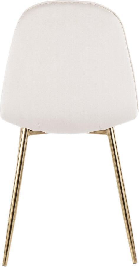 Lumisource Dining Chairs - Pebble Contemporary Chair in Gold Steel and Cream Velvet - Set of 2