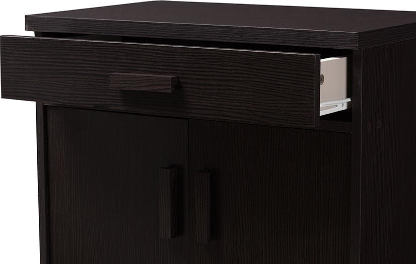 Wholesale Interiors Shoe Storage - Bienna Modern And Contemporary Wenge Brown Finished Shoe Cabinet