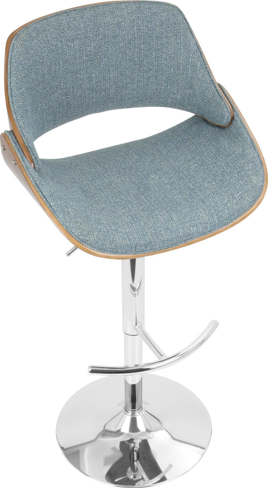 Lumisource Barstools - Fabrizzi Barstool Walnut & Blue