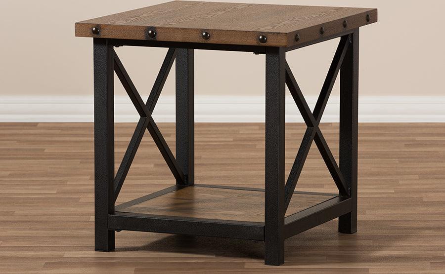 Wholesale Interiors Side & End Tables - Herzen Style Antique Black Metal Occasional End Table