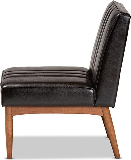 Wholesale Interiors Dining Chairs - Daymond Mid-Century Dining Chair Dark Brown & Walnut Brown