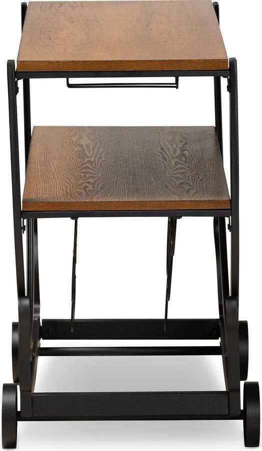 Wholesale Interiors Bar Units & Wine Cabinets - Triesta Antiqued Vintage Industrial Metal And Wood Wheeled Wine Rack Cart