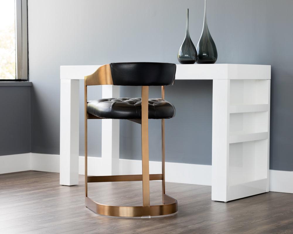 SUNPAN Barstools - Beaumont Counter Stool - Antique Brass - Cantina Black