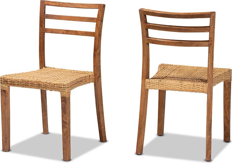 Wholesale Interiors Dining Chairs - Arthur Mid-Century Modern Walnut Brown 2-Piece Dining Chair Set