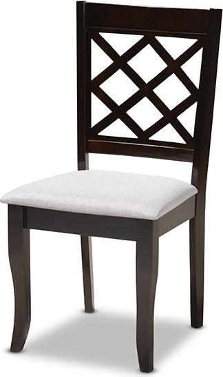 Wholesale Interiors Dining Chairs - Verner Grey Fabric Upholstered Espresso Brown Finished Wood Dining Chair Set Of 4