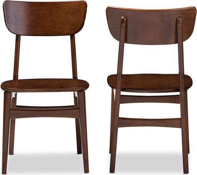 Wholesale Interiors Dining Chairs - Netherlands Mid-century Modern Dark Walnut Bent Wood Dining Side Chair (Set of 2)