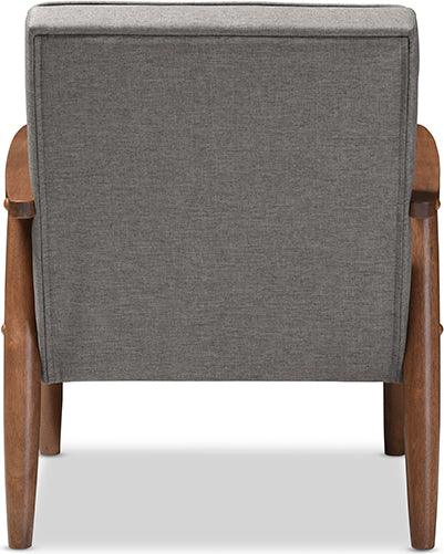 Wholesale Interiors Accent Chairs - Sorrento Mid-century Retro Modern Grey Fabric Upholstered Wooden Lounge Chair
