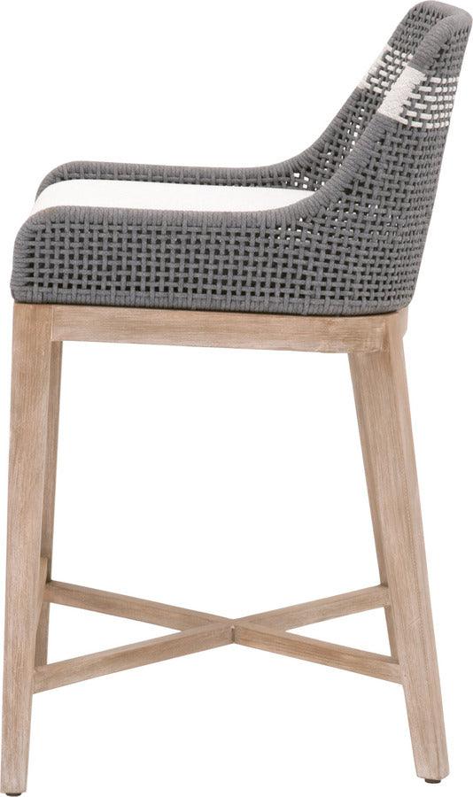 Essentials For Living Barstools - Tapestry Counter Stool Dove Flat Rope, White Speckle Stripe, White Speckle, Natural Gray Mahogany