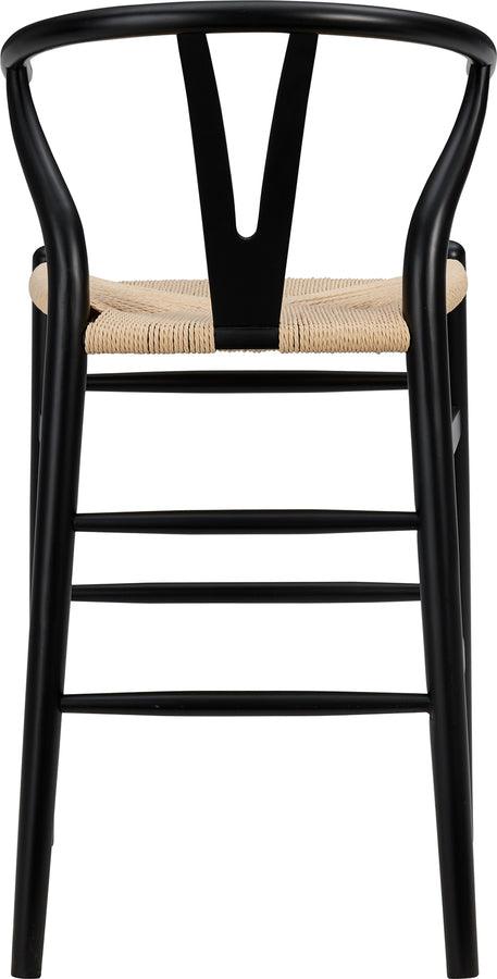 Euro Style Barstools - Evelina-C Counter Stool in Black Frame and Natural Seat