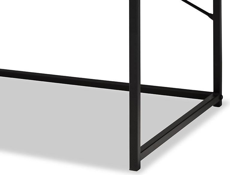 Wholesale Interiors Desks - Pauric Modern Industrial Walnut Brown Finished Wood and Black Metal Desk