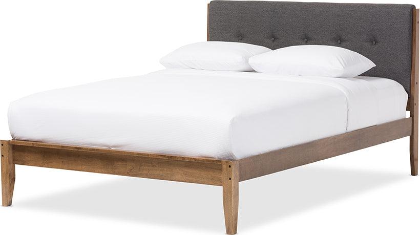 Wholesale Interiors Beds - Leyton King Bed Gray/Walnut Brown