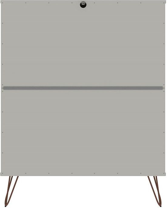 Manhattan Comfort Dressers - Rockefeller 5-Drawer Tall Dresser with Metal Legs in Off White
