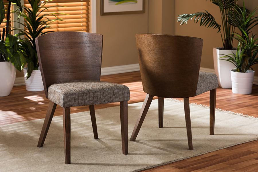 Wholesale Interiors Dining Chairs - Sparrow Brown and "Gravel" Wood Modern Dining Chair (Set of 2)