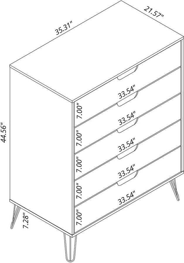 Manhattan Comfort Bedroom Sets - Rockefeller 5-Drawer & 3-Drawer White Dresser Set