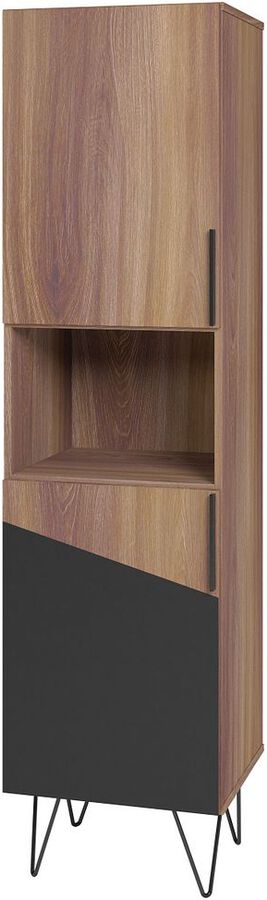 Manhattan Comfort Bookcases & Display Units - Beekman 17.51 Narrow Bookcase Cabinet in Brown and Black