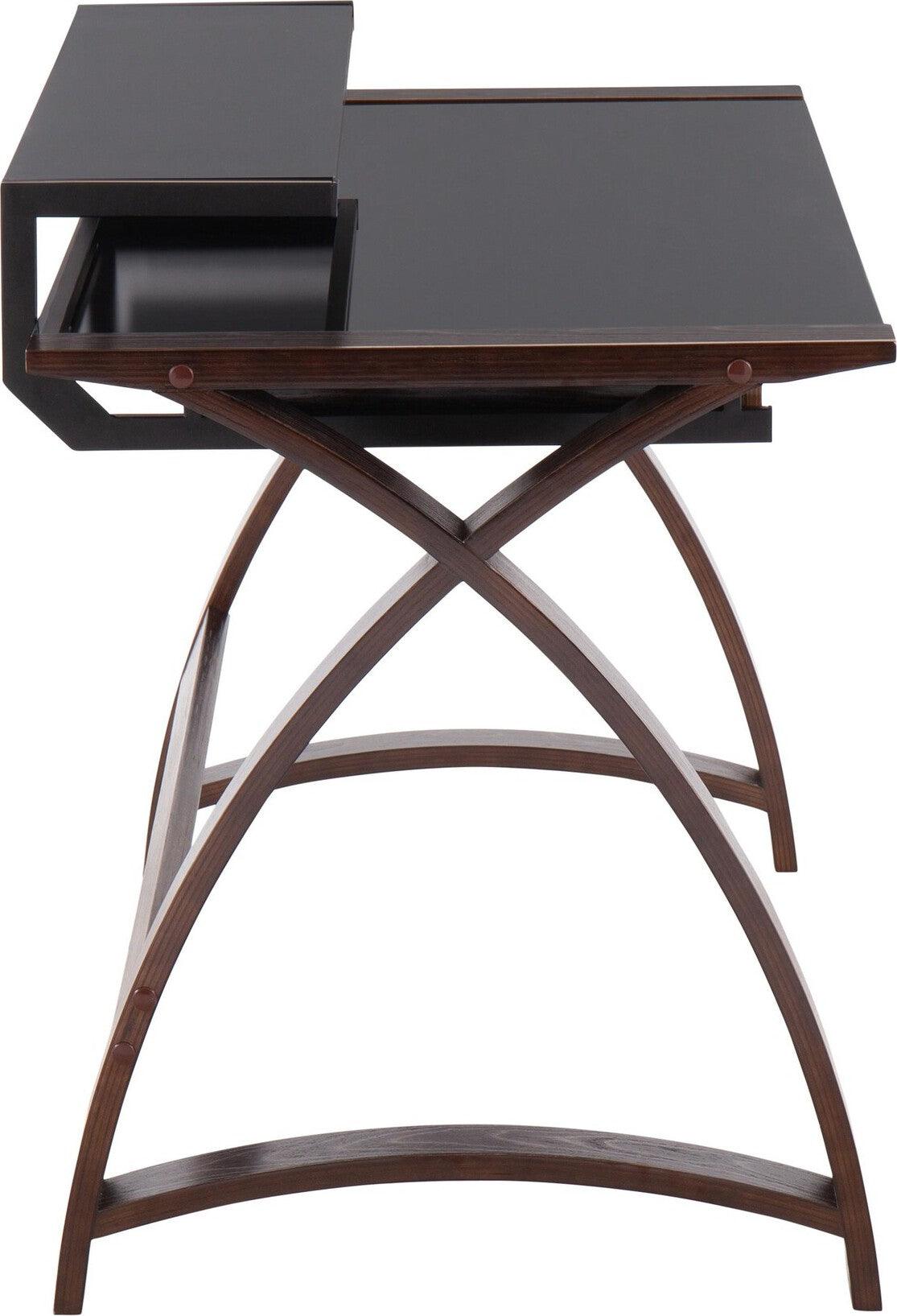 Lumisource Desks - Bentley Office Desk Dark Gray & Black