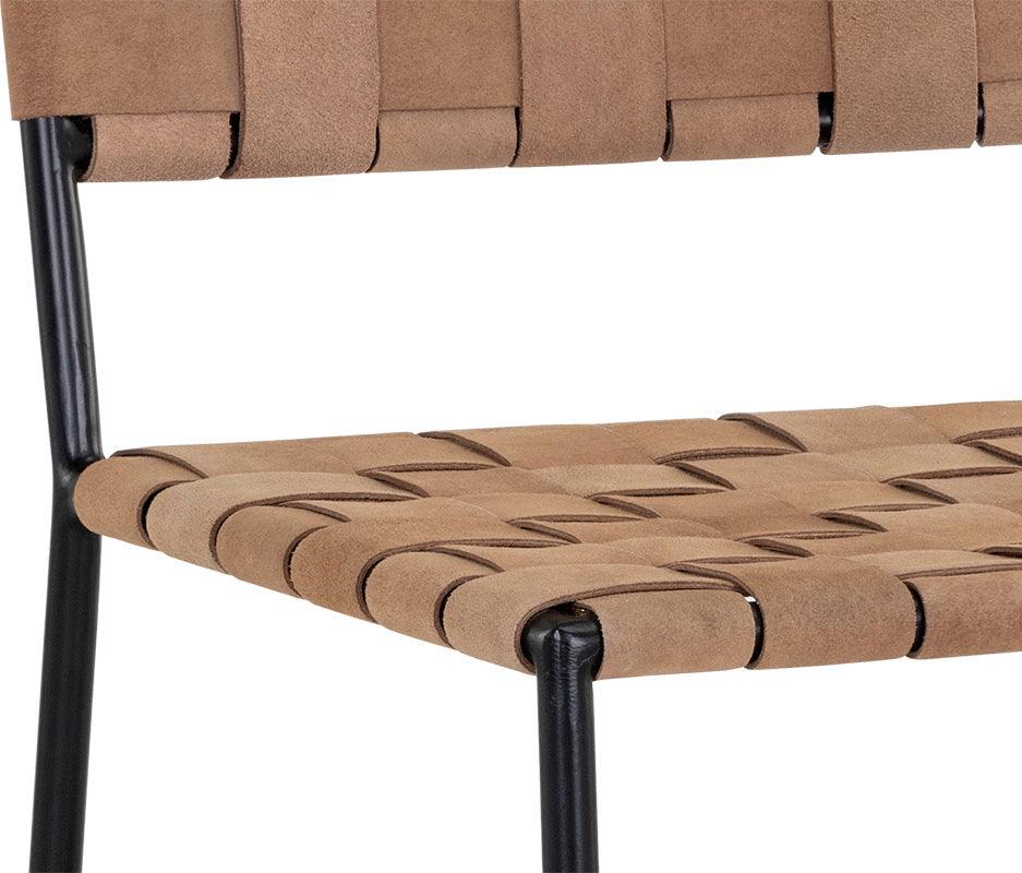 SUNPAN Dining Chairs - Omari Dining Chair - Black - Light Tan Leather (Set of 2)