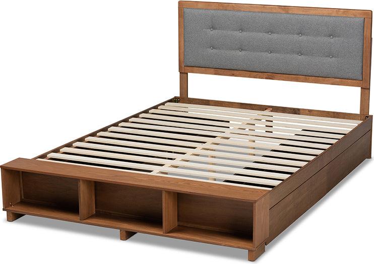 Wholesale Interiors Beds - Cosma King Storage Bed Dark Gray & Ash Walnut