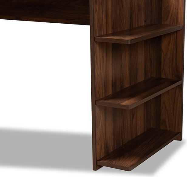 Wholesale Interiors Desks - Garnet Desk with Shelves Walnut Brown