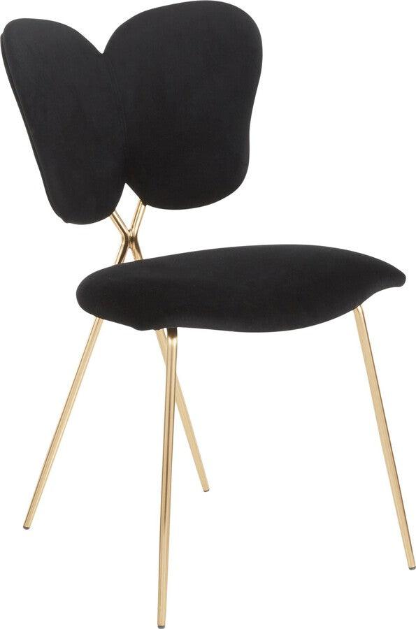 Lumisource Living Room Sets - Madeline Chair 31.75" Gold Metal & Black Velvet (Set of 2)