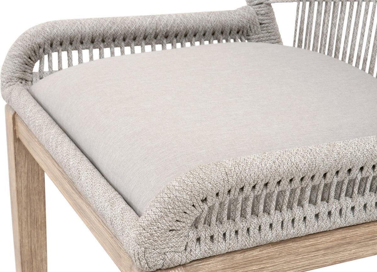 Essentials For Living Barstools - Loom Barstool Taupe & White Flat Rope, Pumice, Natural Gray Mahogany