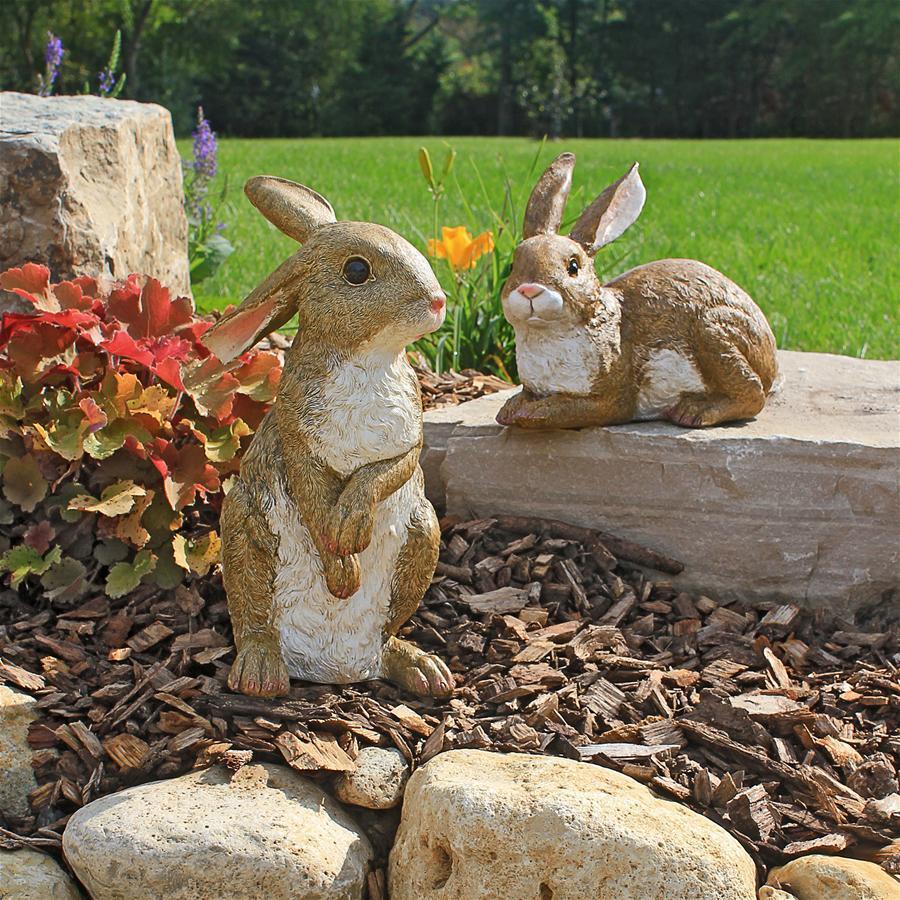 Design Toscano Garden Lovers Gifts - S/ Bahsful And Hopper Bunny Statues
