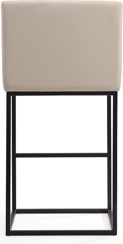 Manhattan Comfort Barstools - Ambassador 42 in. Cream and Black Metal Barstool (Set of 2)