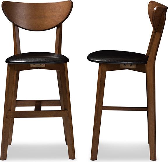 Wholesale Interiors Barstools - Eline Bar Stool Black & Walnut Brown (Set of 2)