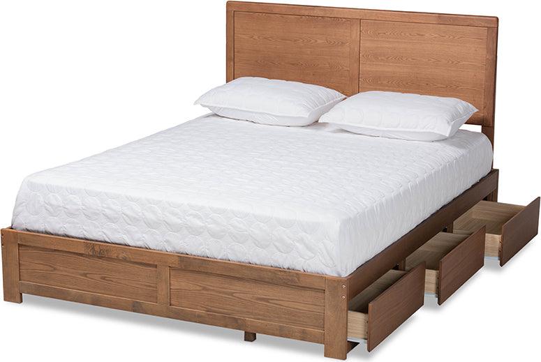Wholesale Interiors Beds - Aras Queen Storage Bed Ash Walnut
