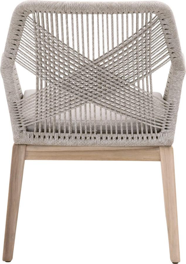 Essentials For Living Outdoor Chairs - Loom Outdoor Arm Chair Set of 2 Gray Teak & Taupe