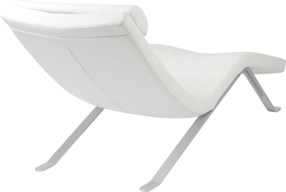 Euro Style Accent Chairs - Gilda Lounge Chair in White with Silver Base