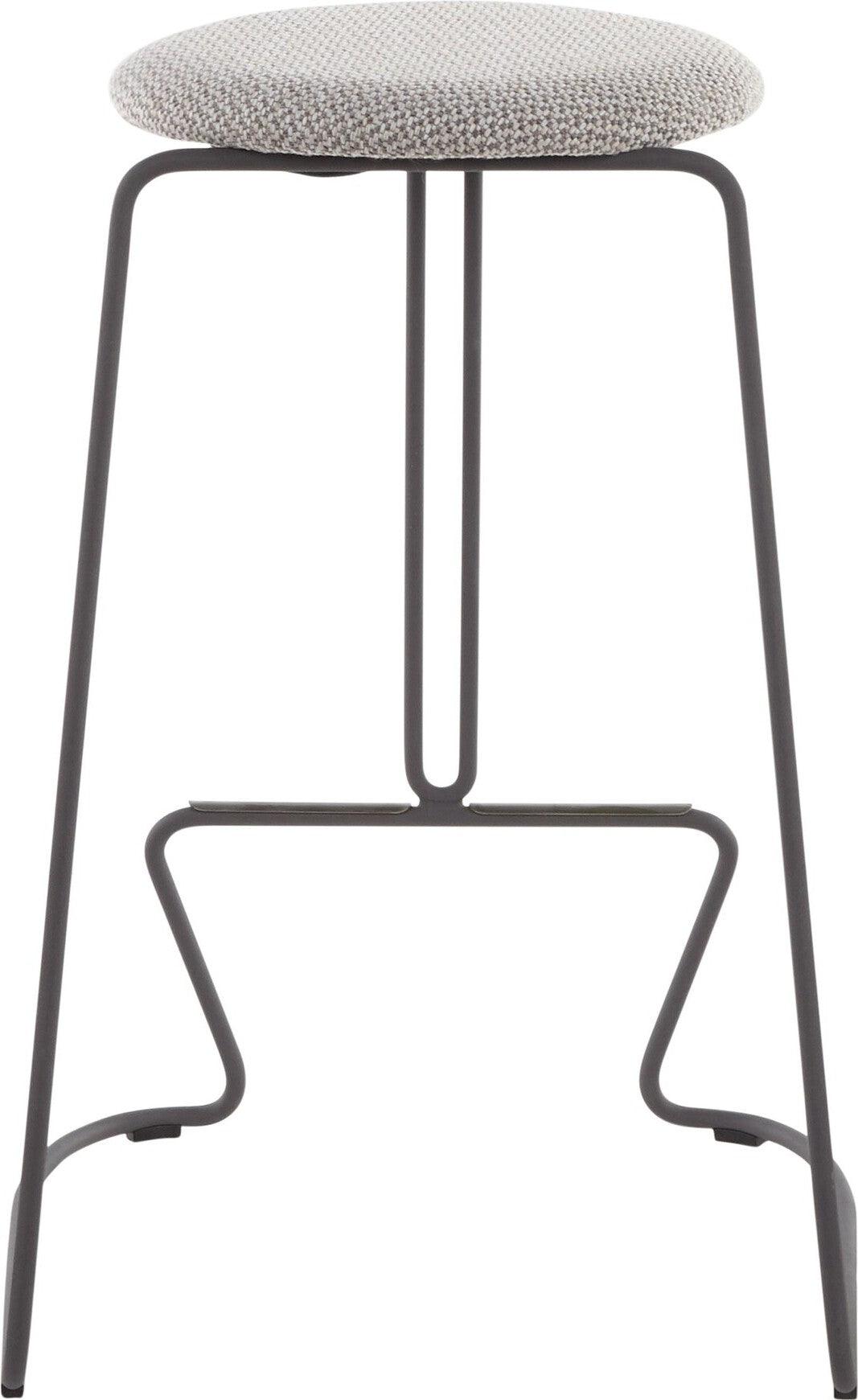 Lumisource Barstools - Finn Counter Stool (Set of 2) Black Steel & Light Gray