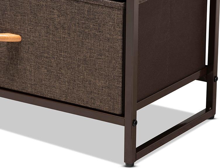 Wholesale Interiors Cabinets & Wardrobes - Volkan Modern Multi-Colored Fabric and Black Metak 5-Drawer Storage Cabinet