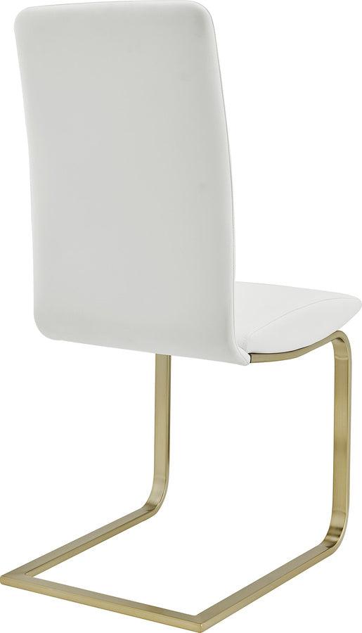 Euro Style Dining Chairs - Cinzia Dining Chair in White with Matte Brushed Gold Legs - Set of 2