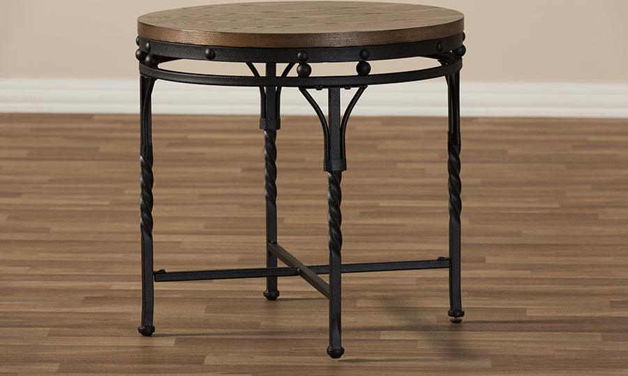 Wholesale Interiors Side & End Tables - Austin Vintage Industrial Antique Bronze Round End Table