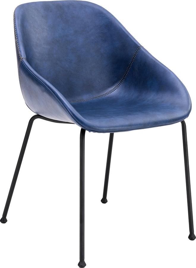 Euro Style Dining Chairs - Corinna Side Chair in Vintage Dark Blue - Set of 2