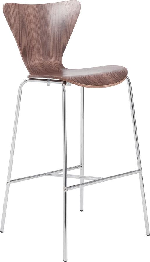 Euro Style Barstools - Tendy Bar Stool in American Walnut with Chrome Legs - Set of 4