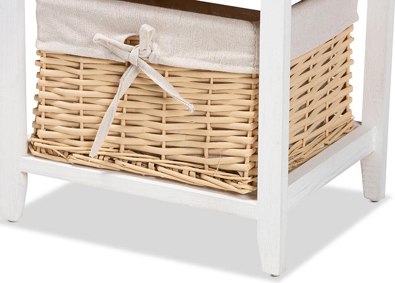 Wholesale Interiors Bedroom Organization - Adonis Mid-Century Modern Multi-Colored Wood 3-Drawer Storage Unit with Basket