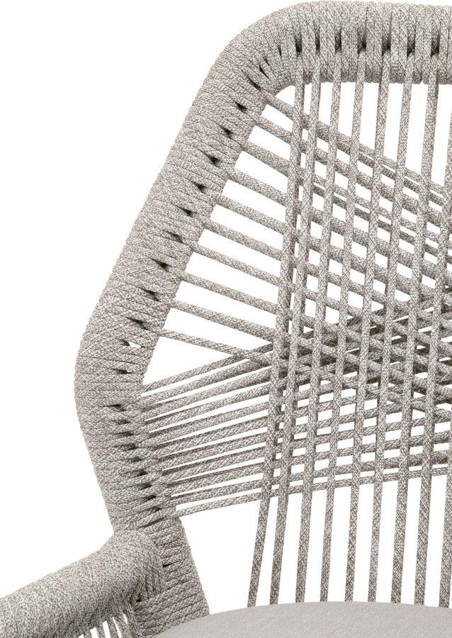 Essentials For Living Barstools - Loom Barstool Taupe & White Flat Rope, Pumice, Natural Gray Mahogany