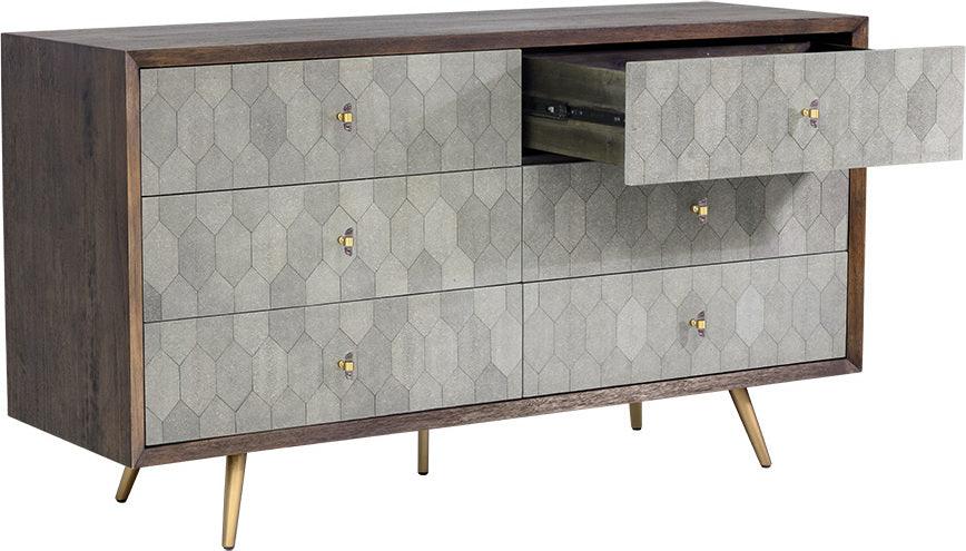 SUNPAN Dressers - Aniston Dresser - Dark Mango - Taupe Shagreen