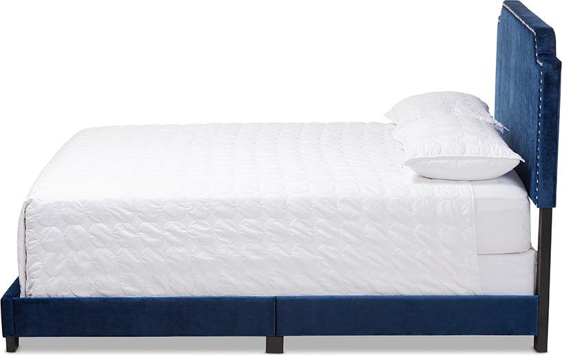 Wholesale Interiors Beds - Darcy Full Bed Navy Blue