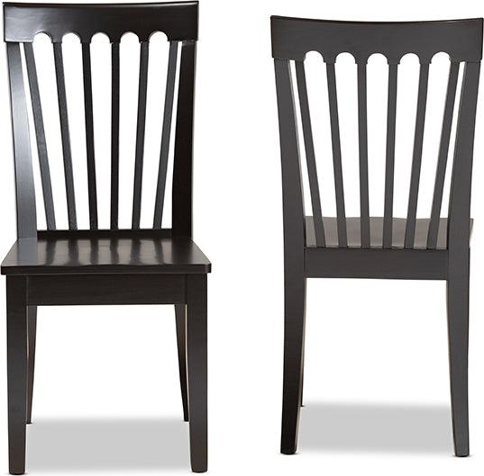 Wholesale Interiors Dining Chairs - Minette Dark Brown Finished Wood 2-Piece Dining Chair Set